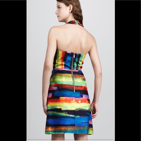 Milly of New York Phoebe Watercolor Halter Dress Size 2 - Picture 2 of 11